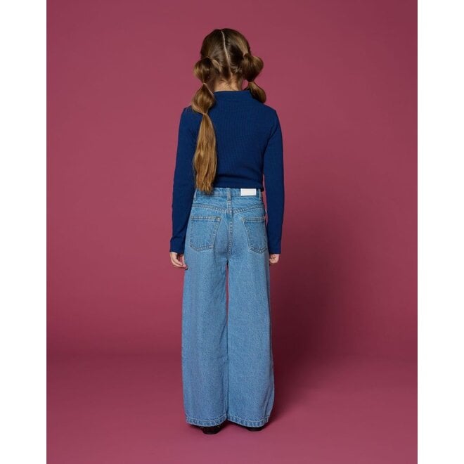Petit Blush | Rib Turtle Neck Navy Blue