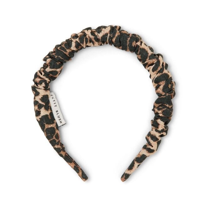 Smocked Headband Leopard AOP