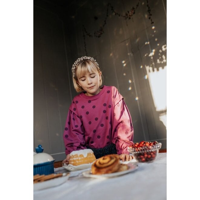 Petit Blush | Smocked Headband Check Beige/Blue