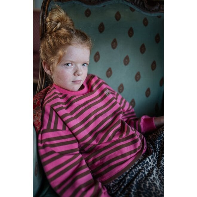 Petit Blush | Easy Sweater Stripe Pink/Brown