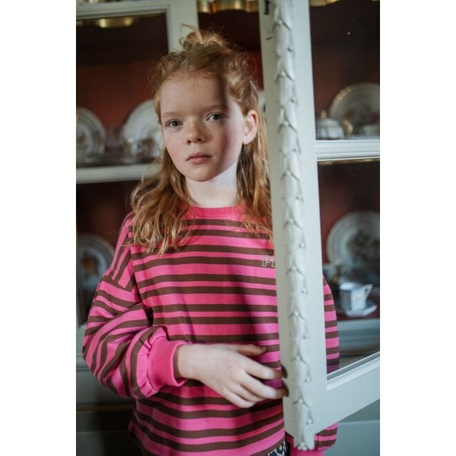 Easy Sweater Stripe Pink/Brown