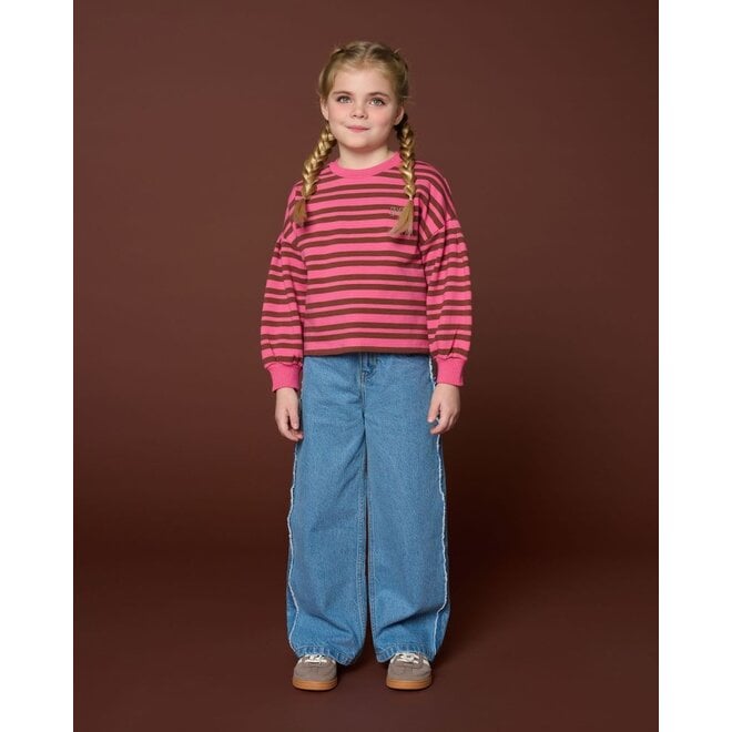 Petit Blush | Easy Sweater Stripe Pink/Brown