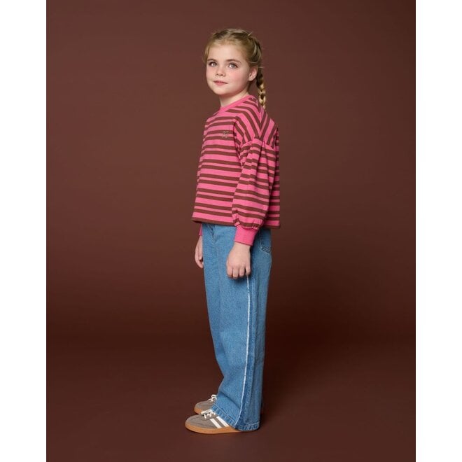 Petit Blush | Easy Sweater Stripe Pink/Brown