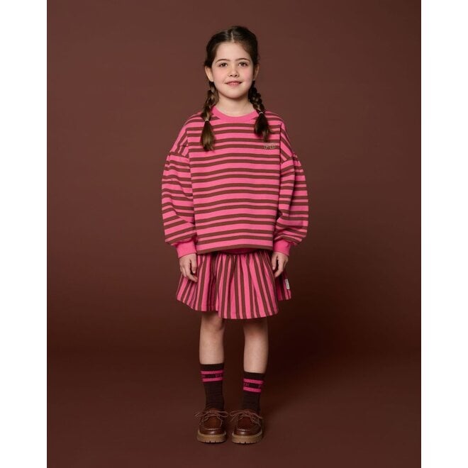 Mini Ruffle Skirt Stripe Pink/Brown