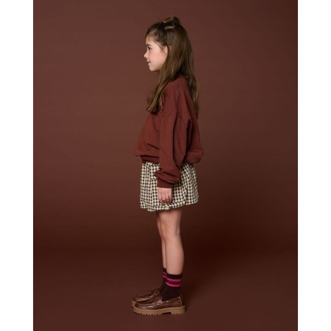 Petit Blush | Cargo Ballon Skirt Check Beige/Blue