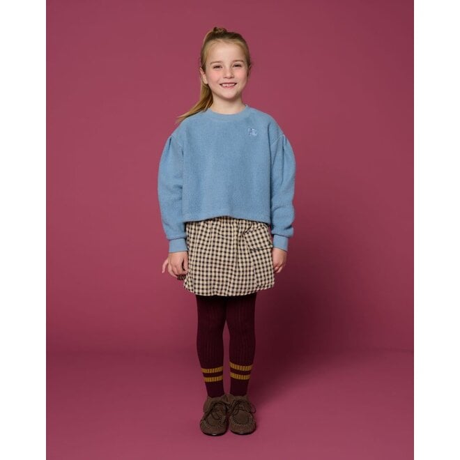 Petit Blush | Cargo Ballon Skirt Check Beige/Blue