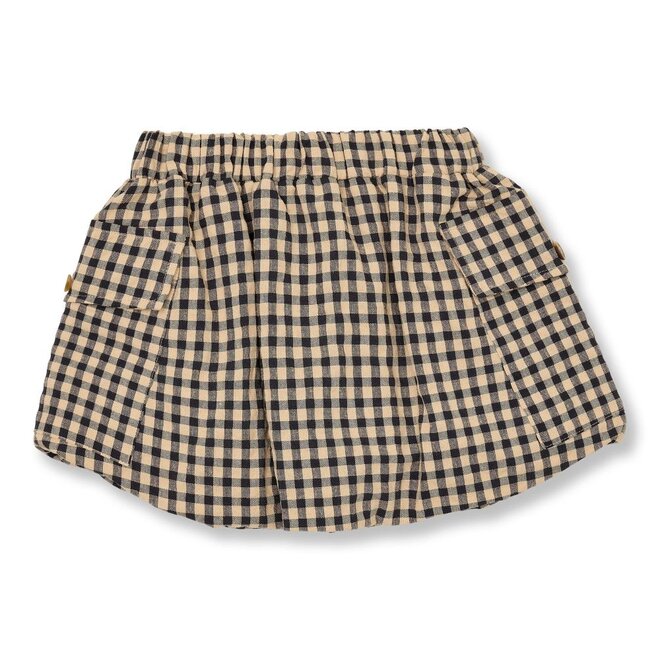 Cargo Ballon Skirt Check Beige/Blue