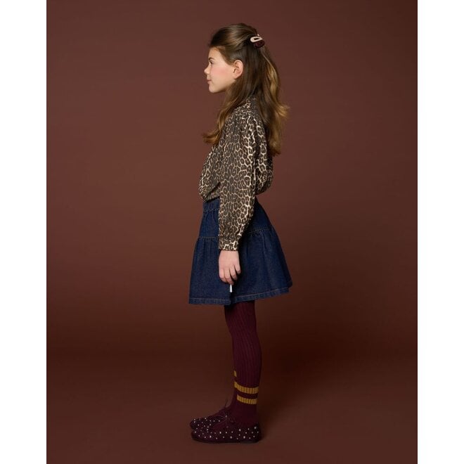 Petit Blush | Collar Blouse Leopard AOP