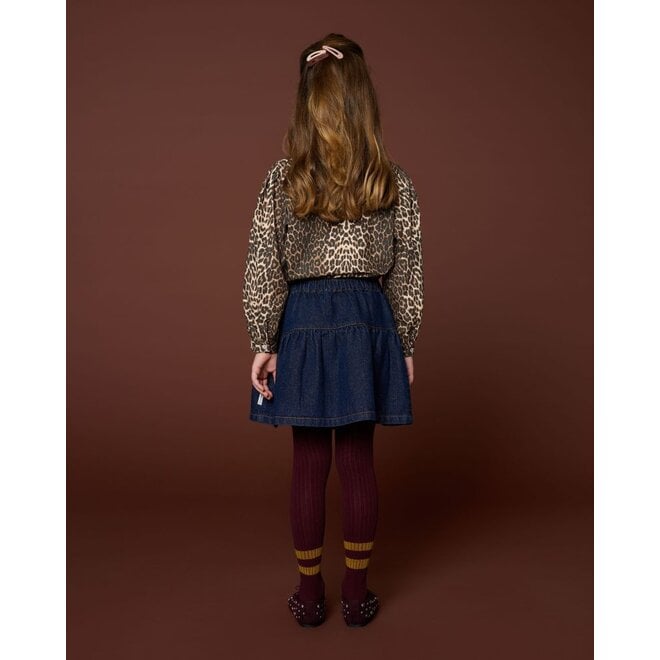 Petit Blush | Collar Blouse Leopard AOP