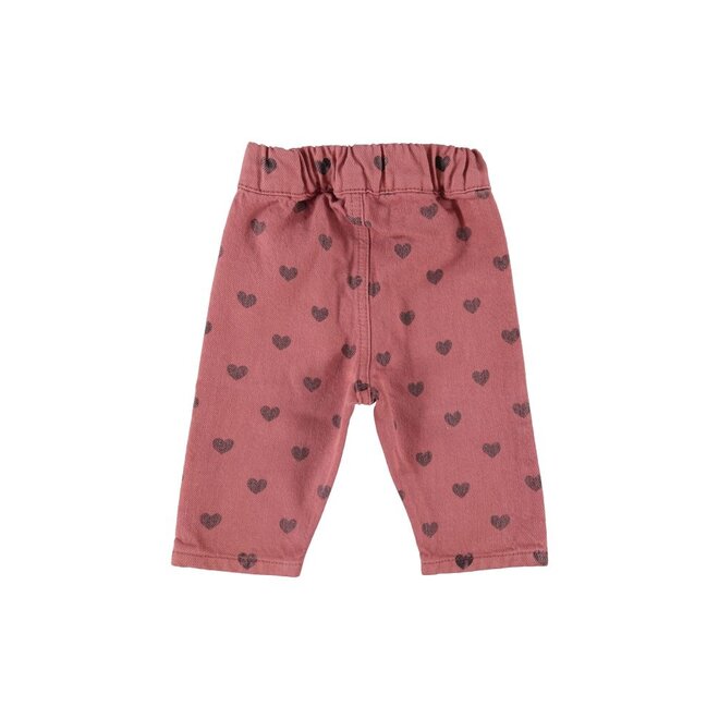 Piupiuchick | Baby Trousers Pink With Black Hearts