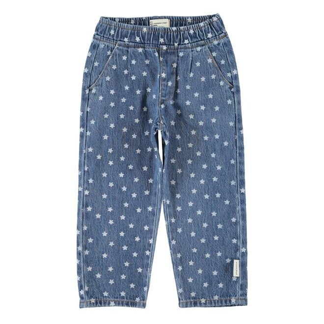 Piupiuchick | Trousers Washed Navy Denim With Stars