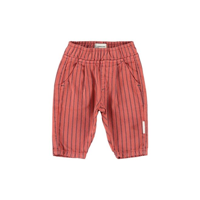 Baby Trousers Bordeaux With Black Stripes