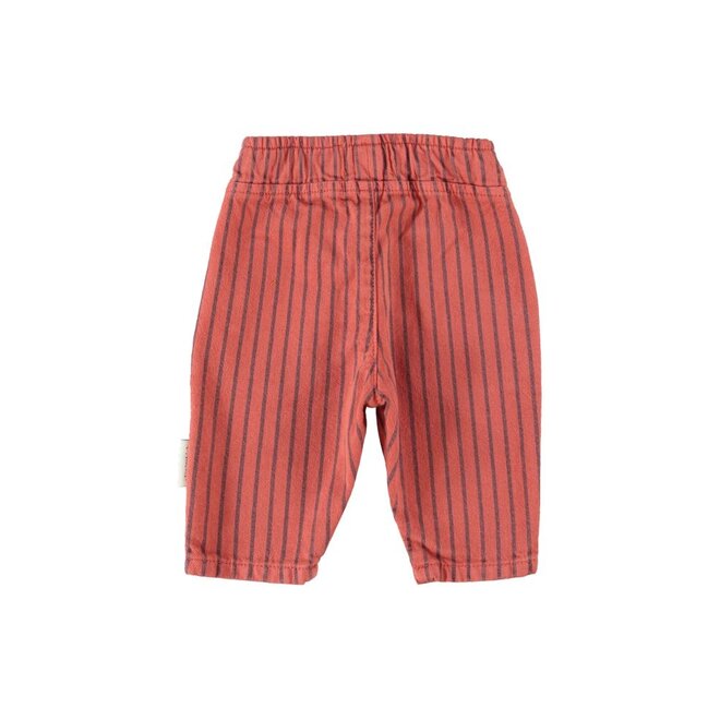 Piupiuchick | Baby Trousers Bordeaux With Black Stripes