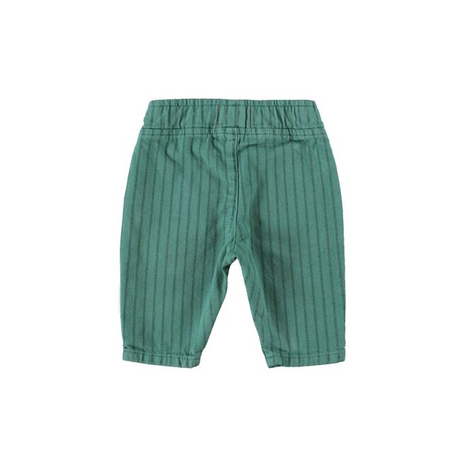 Piupiuchick | Baby Trousers Green With Black Stripes