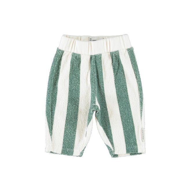 Baby Jogging Pants Ecru & Green Stripes