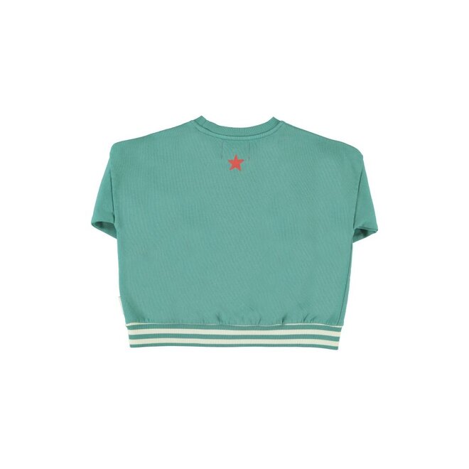 Piupiuchick | Sweatshirt Green With "Here We Go" Print