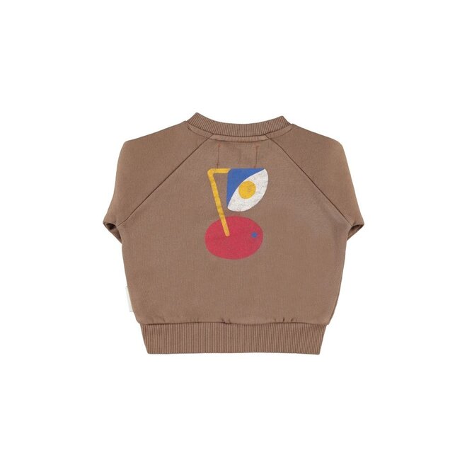 Piupiuchick | Baby Sweatshirt Brown With "Captain" Print