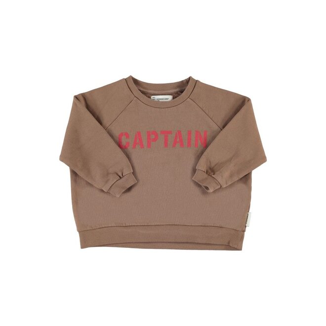 Piupiuchick | Sweatshirt Brown With "Captain" Print