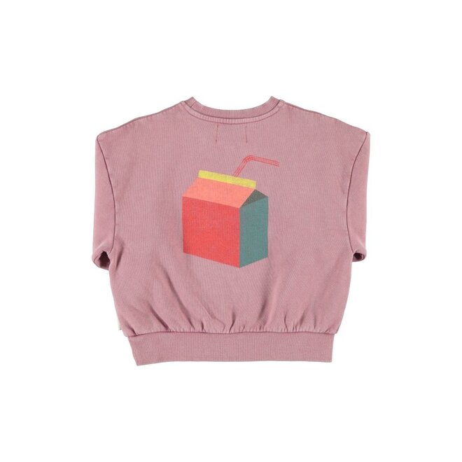Piupiuchick | Oversized Sweatshirt Pink With "Lunch Break" Print