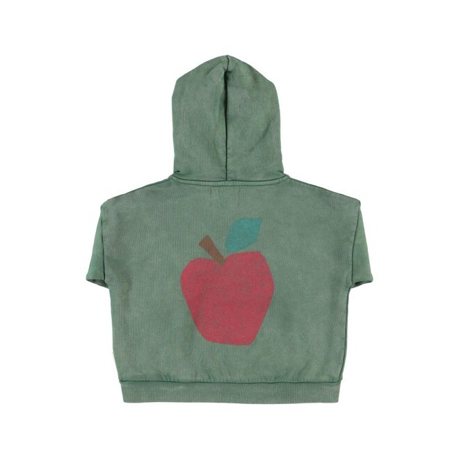 Piupiuchick | Hoodie Green With Apple Print