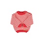 Piupiuchick | Knitted Baby Sweater Ecru & Red Stripes
