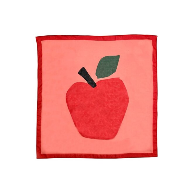 Piupiuchick | Chiffon Bandana Pink & Red With Apple Print