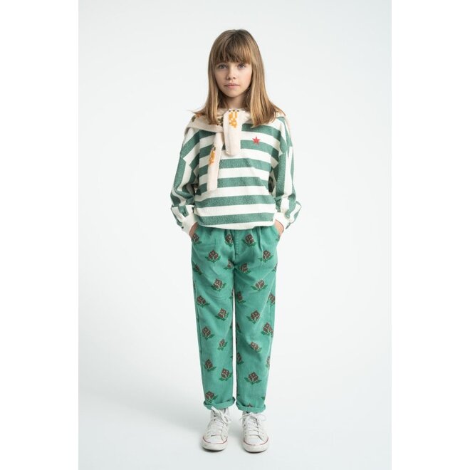 Piupiuchick | Sweatshirt Ecru & Green Stripes