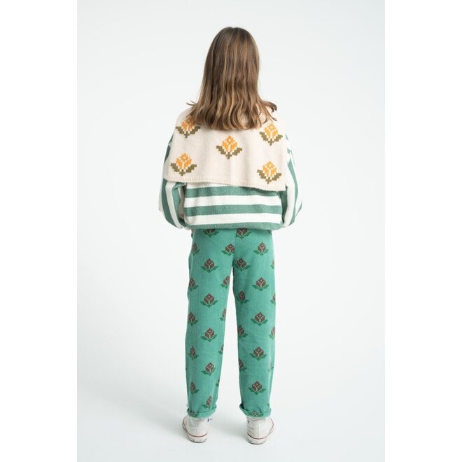Piupiuchick | Sweatshirt Ecru & Green Stripes
