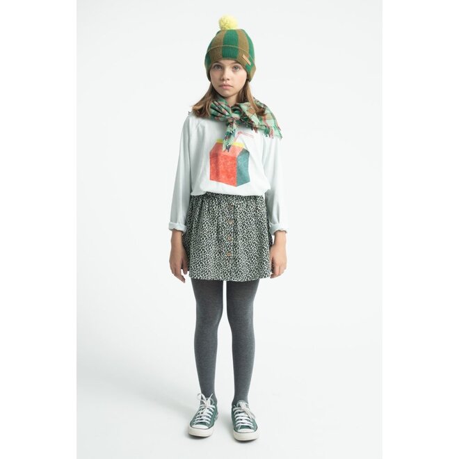 Piupiuchick | Short Skirt Mint Green With Animal Print