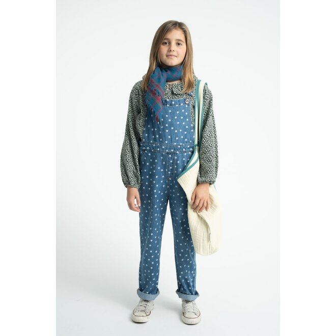 Piupiuchick | Blouse With Round Collar Mint Green With Animal Print