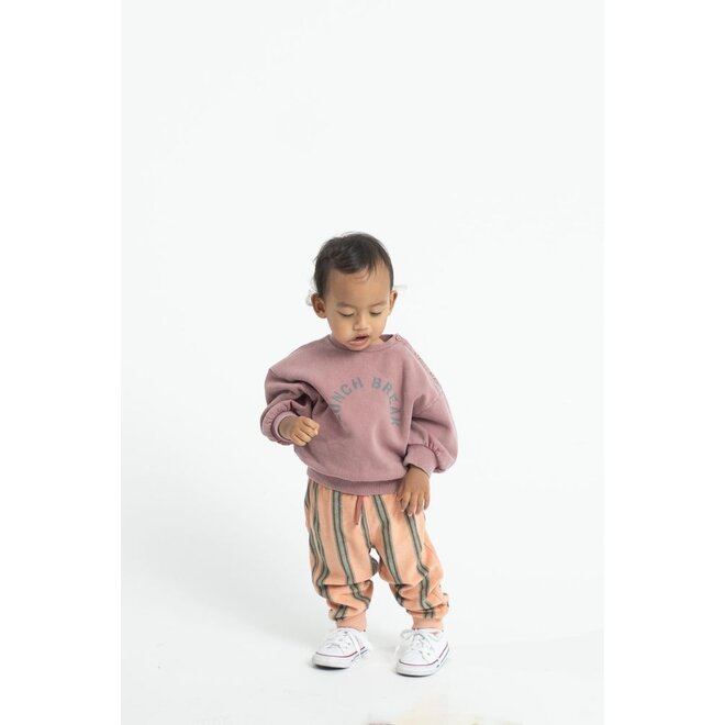 Piupiuchick | Baby Oversized Sweatshirt Pink With "Lunch Break" Print