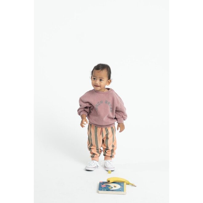 Piupiuchick | Baby Oversized Sweatshirt Pink With "Lunch Break" Print