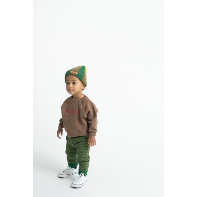 Piupiuchick | Baby Sweatshirt Brown With "Captain" Print