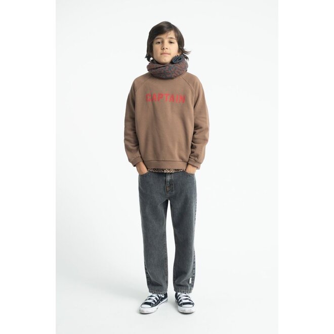 Piupiuchick | Sweatshirt Brown With "Captain" Print