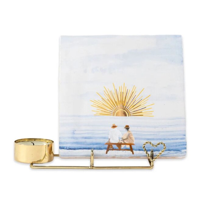 StoryTiles | Golden Tile & Candle holder Heart