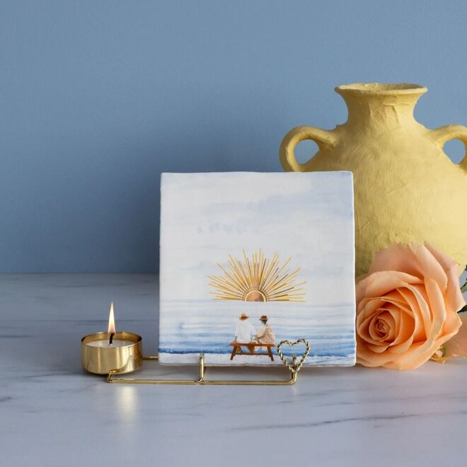 StoryTiles | Golden Tile & Candle holder Heart