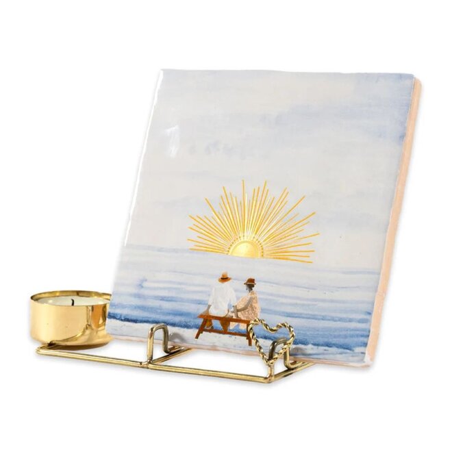 StoryTiles | Golden Tile & Candle holder Heart