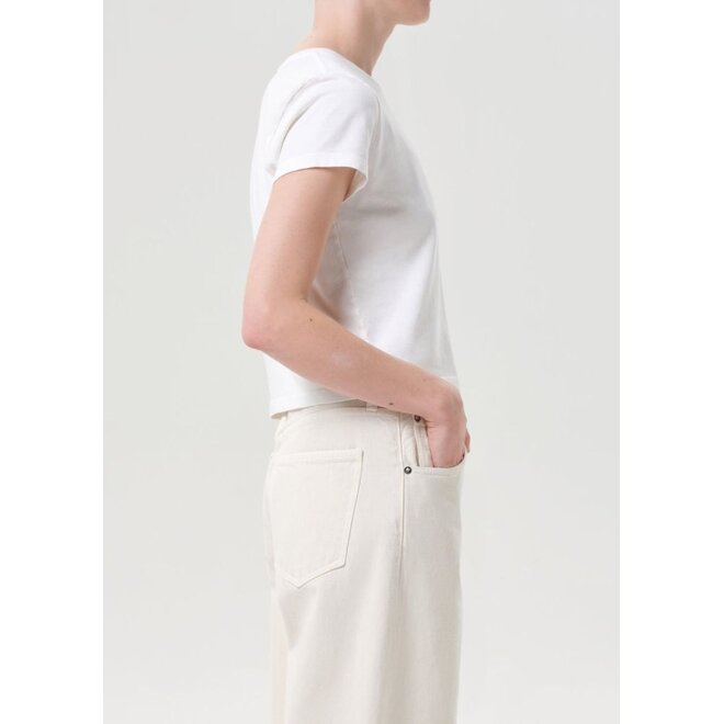 AGOLDE | Adine Shrunken Tee White Ash