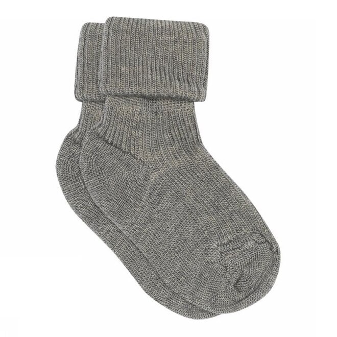 MP Denmark | Wool Rib Baby Socks Grey Melange
