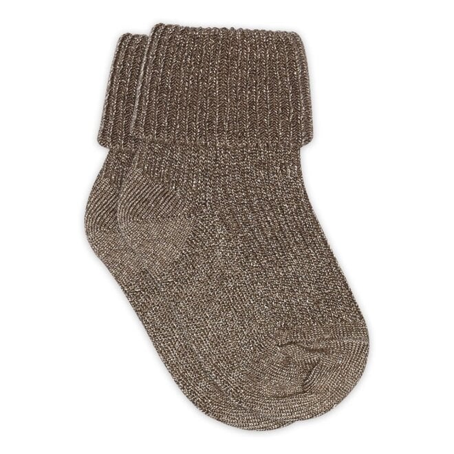 MP Denmark | Ida Glitter Socks Brown Sienna
