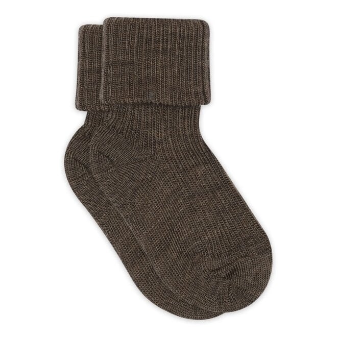 MP Denmark | Wool Rib Baby Socks Brown Melange