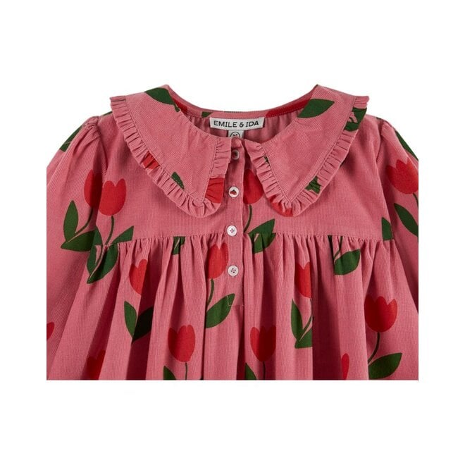 Emile et Ida | Loose Flounce Collar Jurk Grande Tulipe
