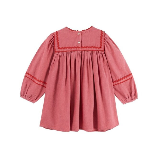 Emile et Ida | Plain Velvet Jurk Framboise