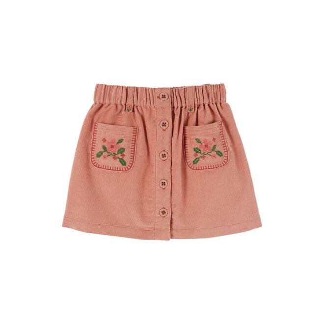 Embroidered Flowers Pocket Rokje Sakura