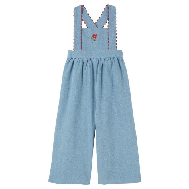 Emile et Ida | Embroidered Denim Overall Bleu Delave