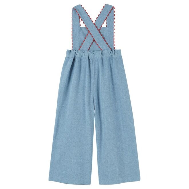 Emile et Ida | Embroidered Denim Overall Bleu Delave
