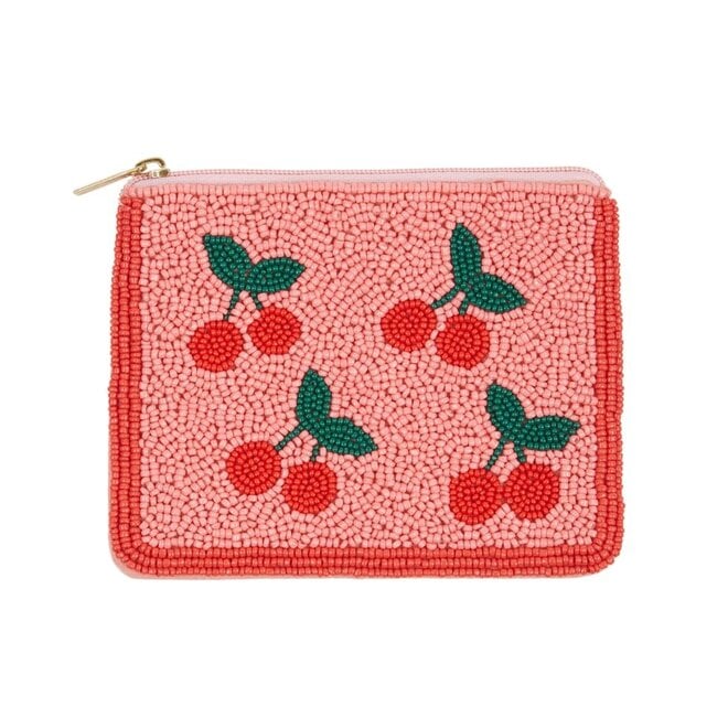Cherry Pearl Pouch Cerise