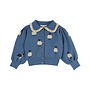 Emile et Ida | Jacquard Flounce Collar Vest Mouton Bleu