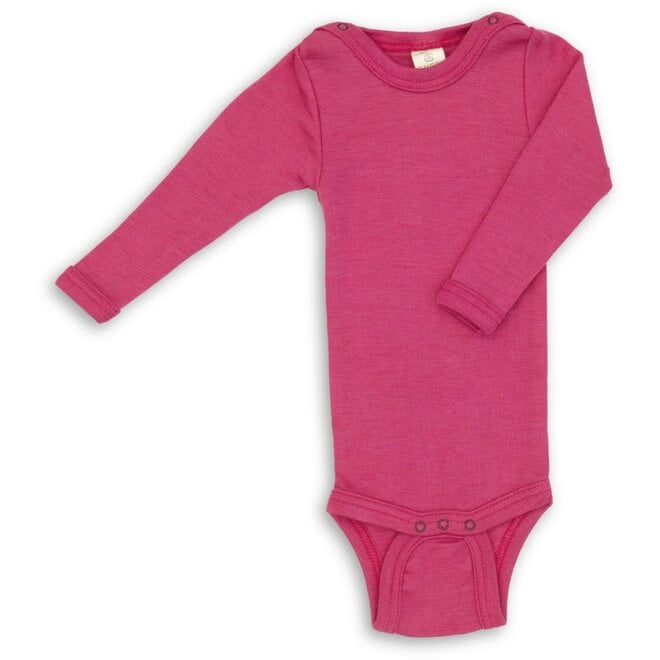 Engel | Wollen Romper Lange Mouw Raspberry