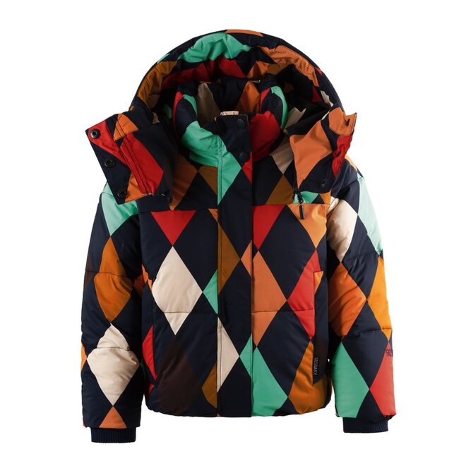 Crabbie Pattie Winterjas Rainbow Argyle